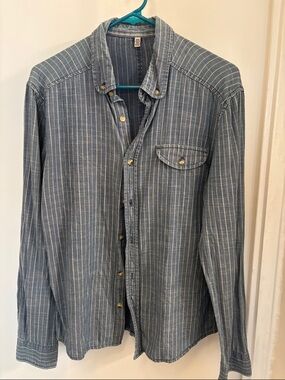 ASOS Men's Blue Striped Button-Up Shirt - Classic Casual